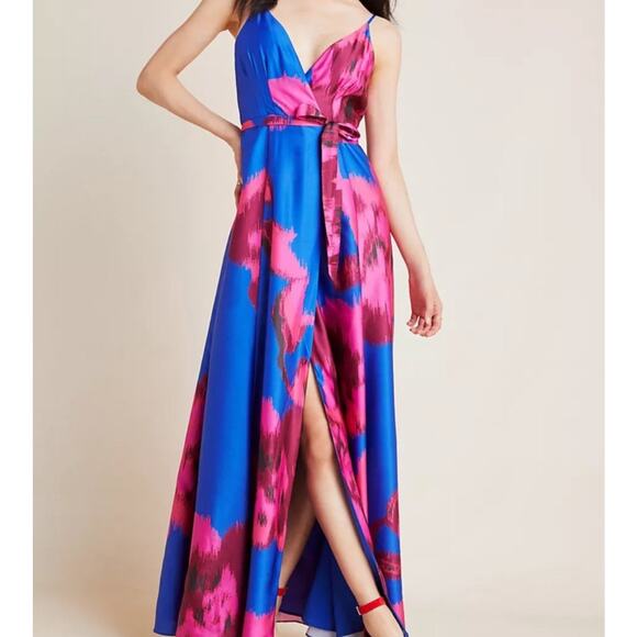 Anthropologie Hutch Floral Leah Wrap Vibrant Sleeveless Maxi Dress XXSP NWT - Picture 1 of 9